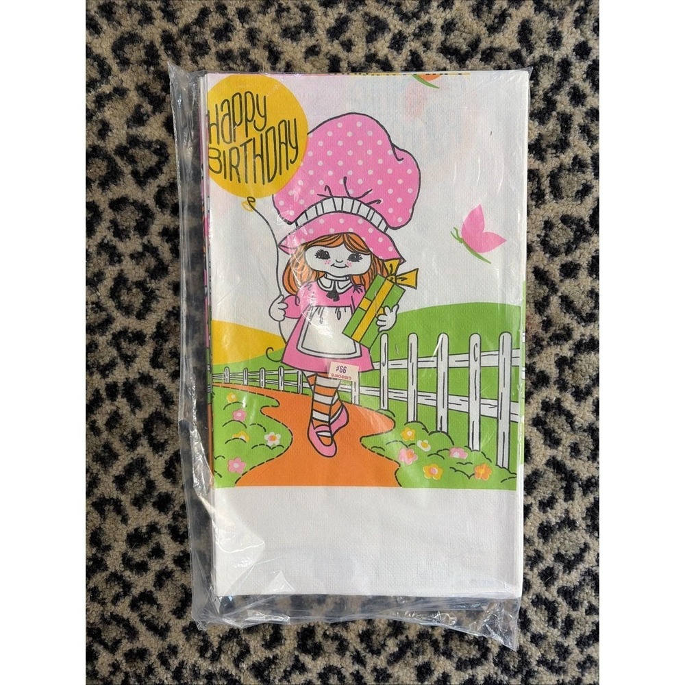 Rembrandt Fashion Ware Paper Table Cover Birthday Girl Pink C.A. Reed Vtg 70s